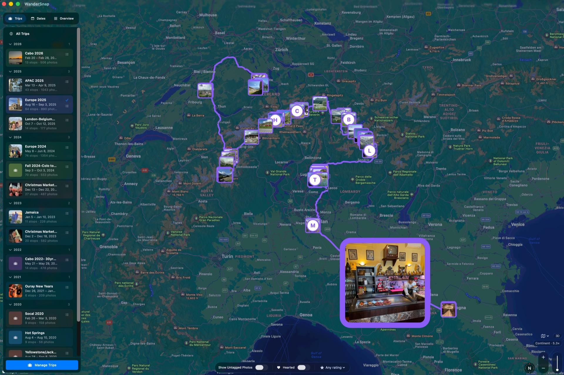 WanderSnap — Trip view